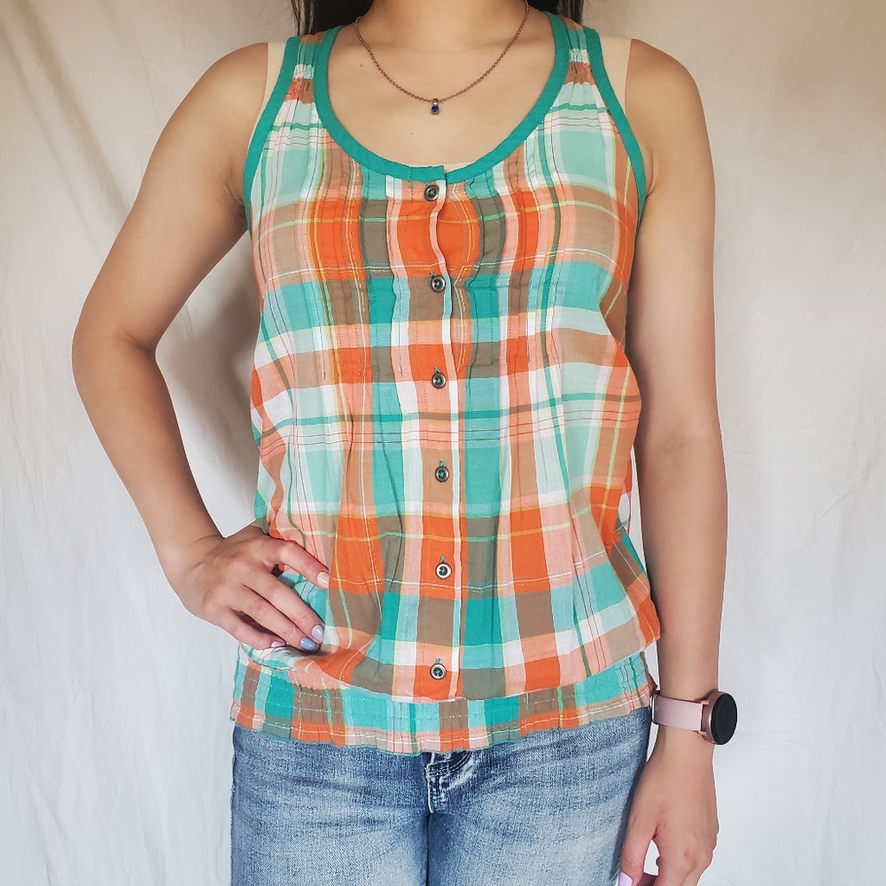 Plaid racerback tank